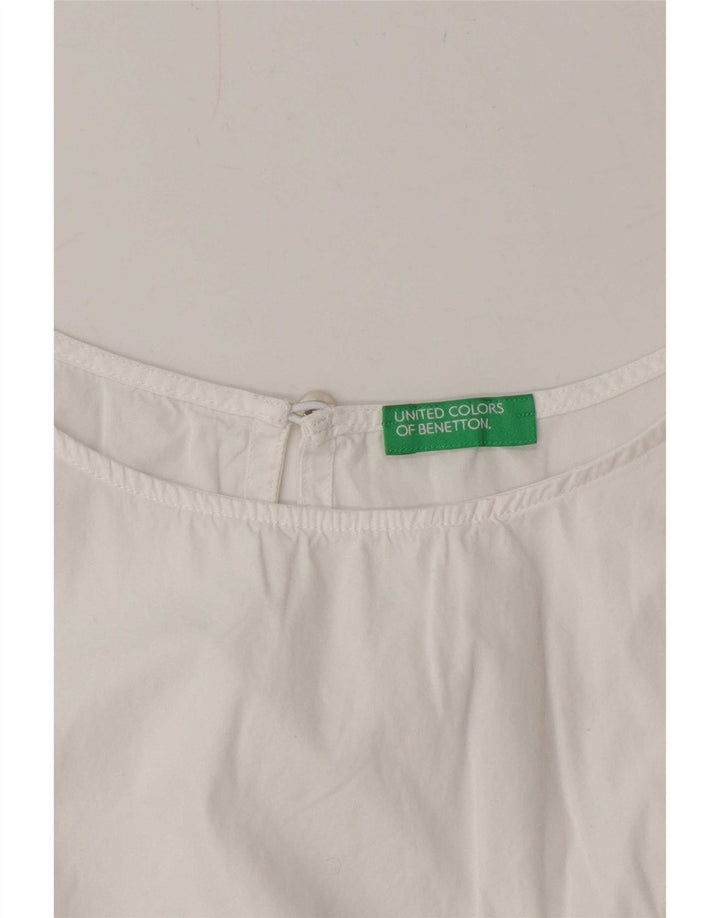 Camicetta senza maniche da donna Benetton Top UK 12 Medio Bianco