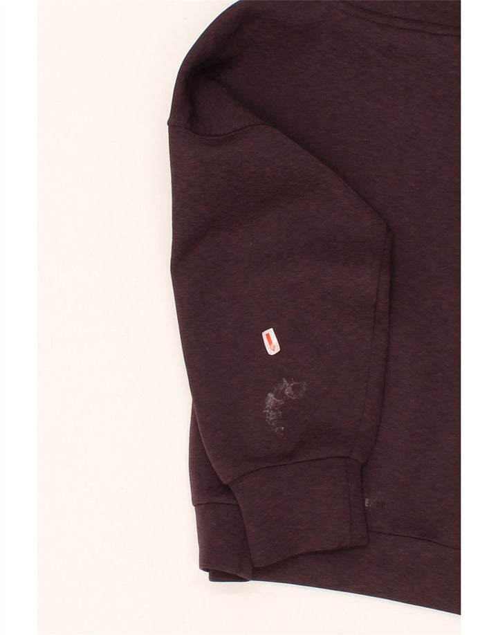 ADIDAS Boys Sweatshirt Jumper 7-8 Years Maroon Flecked Polyester Vintage Adidas and Second-Hand Adidas from Messina Hembry 