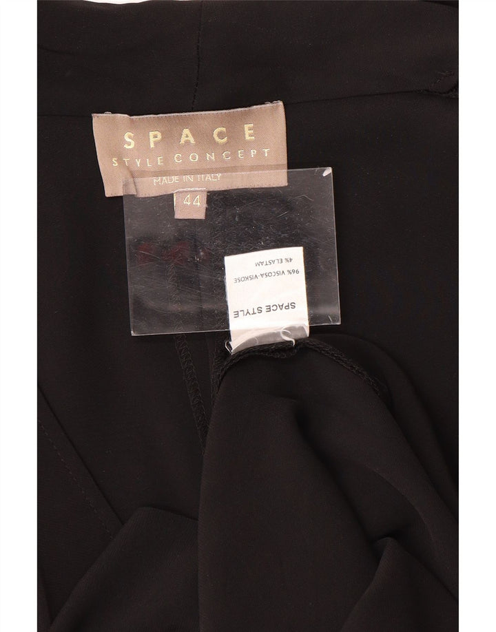 Abito Asimmetrico Smanicato Donna VINTAGE IT 44 Viscosa Nera Media