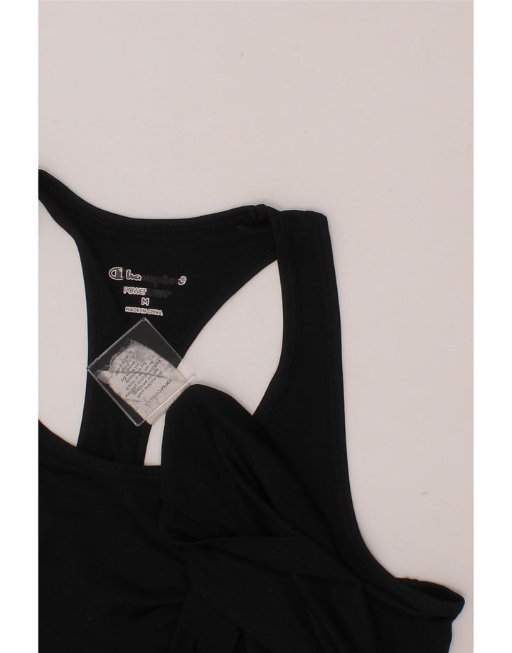 CHAMPION Girls Vest Top 9-10 Years Medium Black Polyester Vintage Champion and Second-Hand Champion from Messina Hembry 