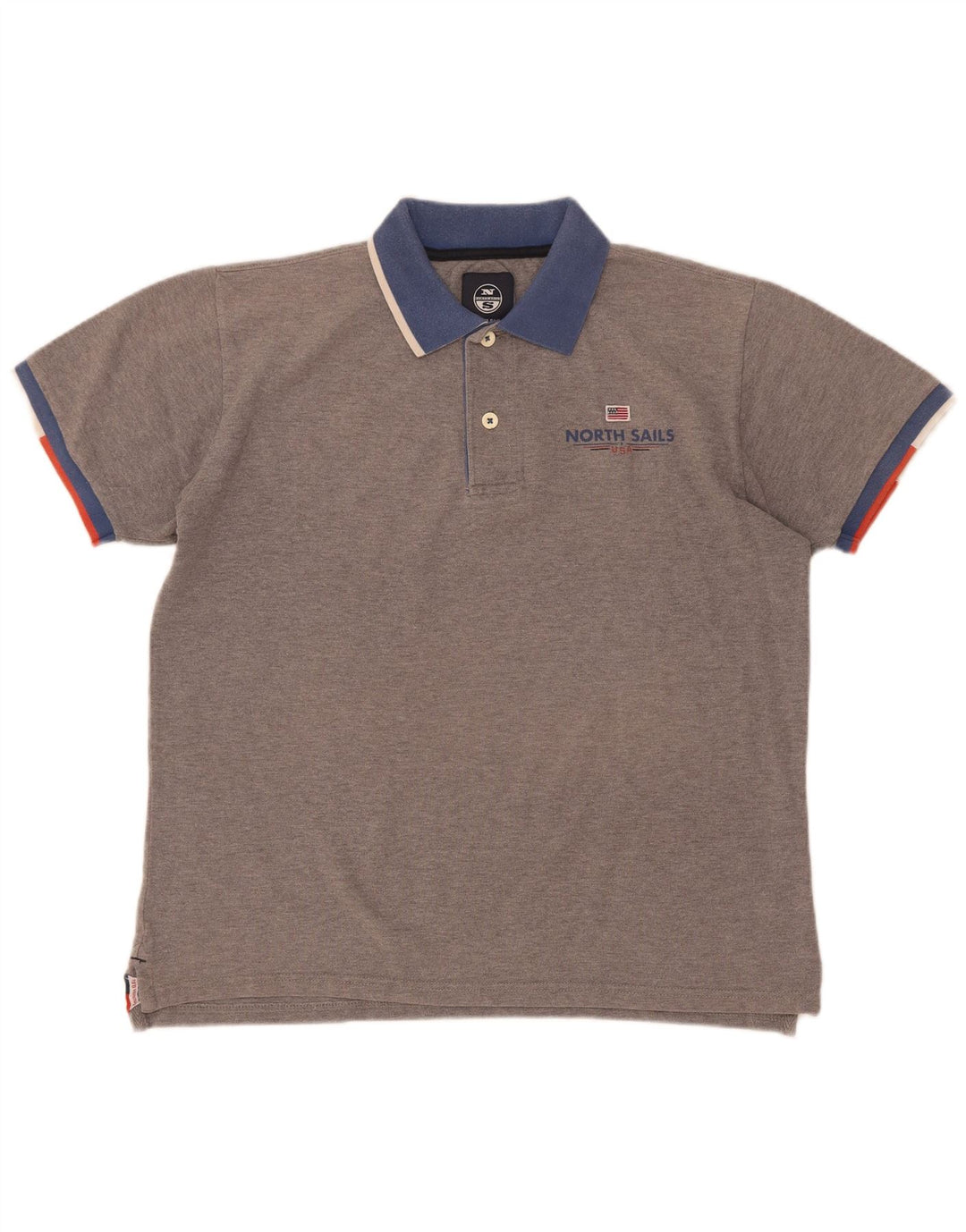 Polo da uomo North Sails Large in cotone color block grigio