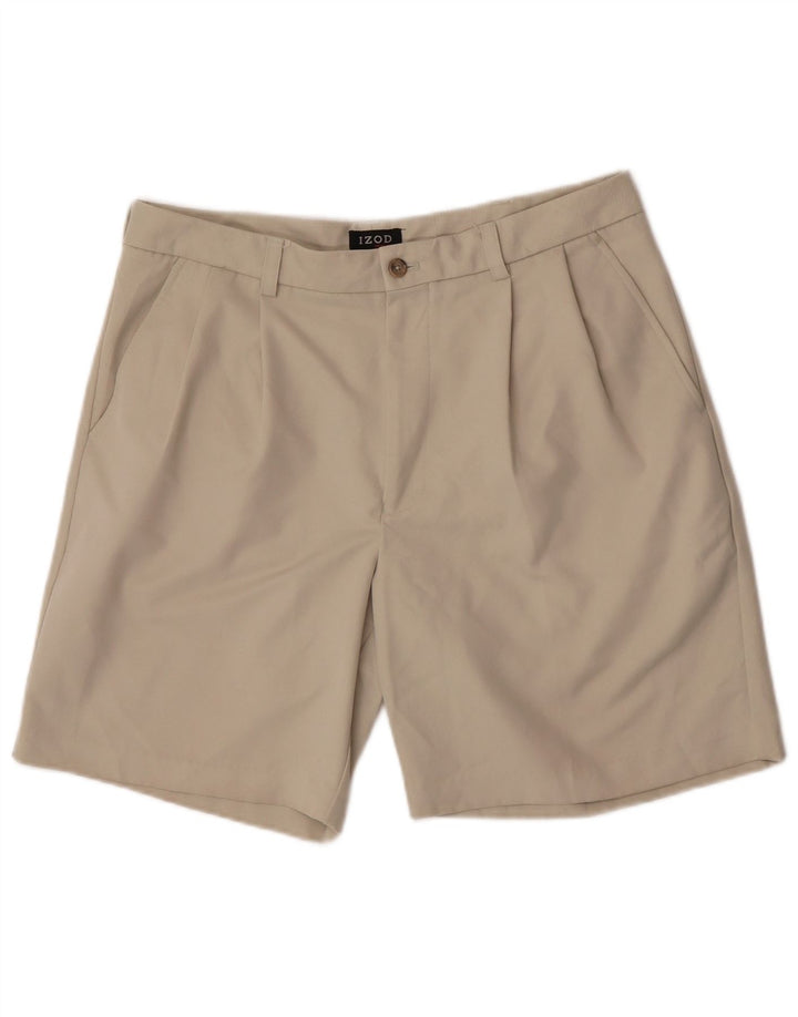 Pantaloncini chino con pegging da uomo Izod W34 Large Beige Poliestere