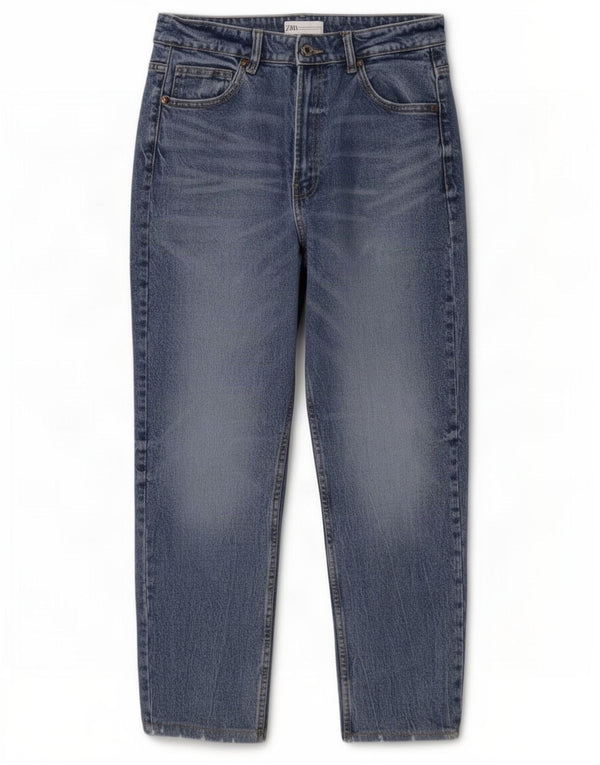 Jeans affusolati a vita alta da donna Zara EU 40 medio W30 L28 blu
