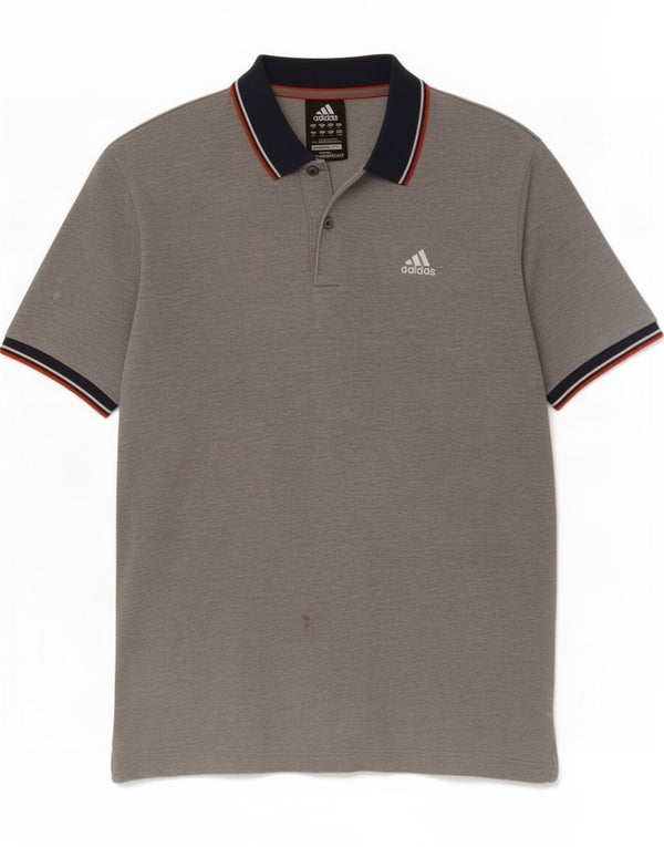 Polo Adidas Clima 365 da uomo in cotone color block grigio medio