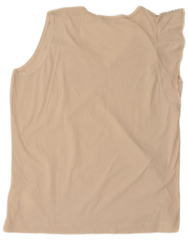 T-Shirt Donna Trussardi Jeans Top UK 18 XL Cotone Beige