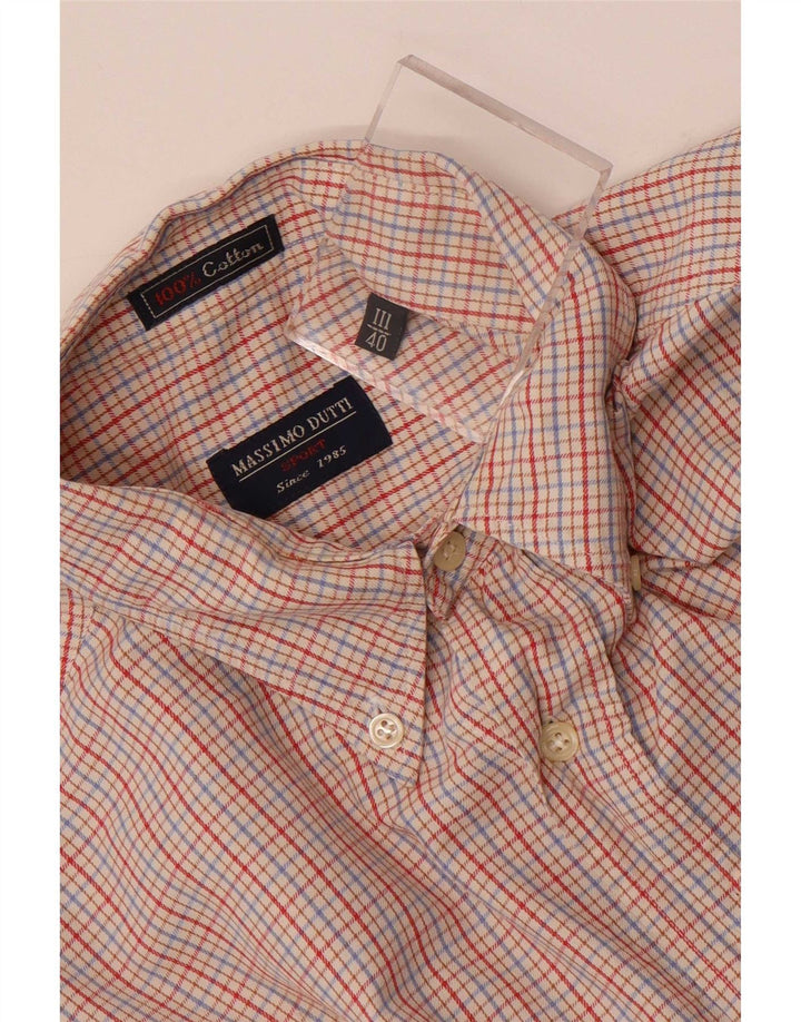 Camicia da uomo Massimo Dutti taglia 40 cotone a quadri multicolore medio
