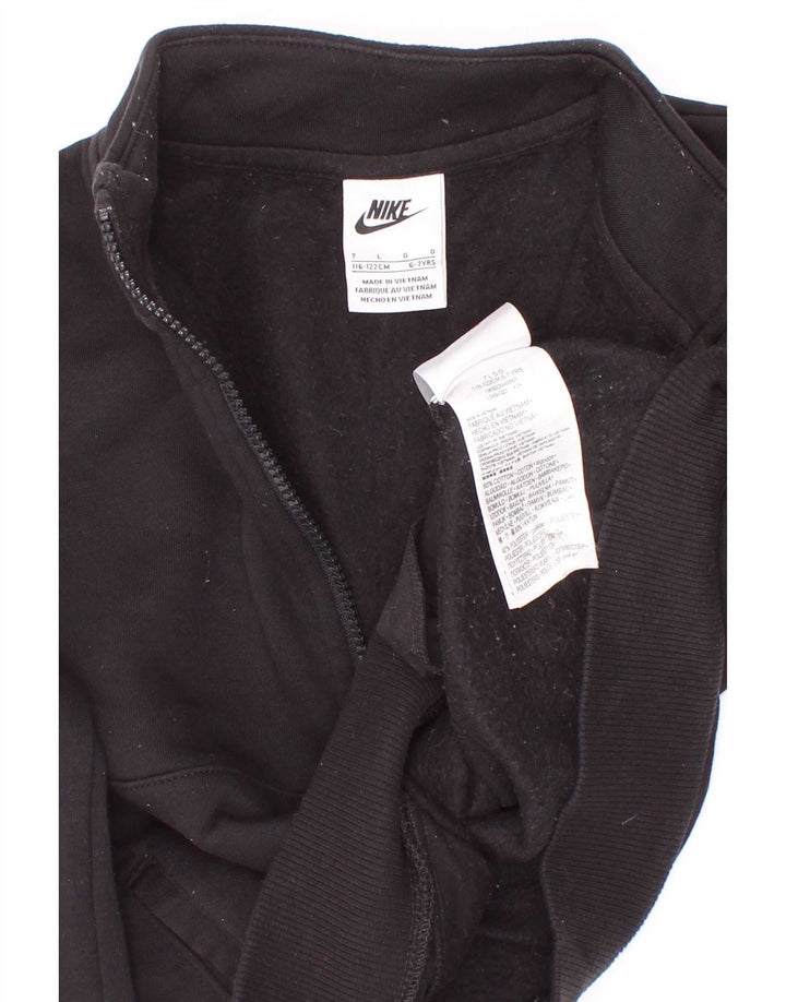 Felpa Nike da bambino con zip e collo, 6-7 anni, grande, in cotone nero