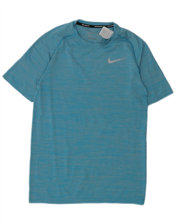 T-shirt Nike Dri Fit da uomo, piccola, in nylon gessato blu
