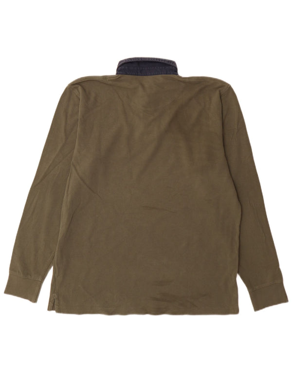 Polo da rugby slim fit a maniche lunghe da uomo Harmont & Blaine grande verde