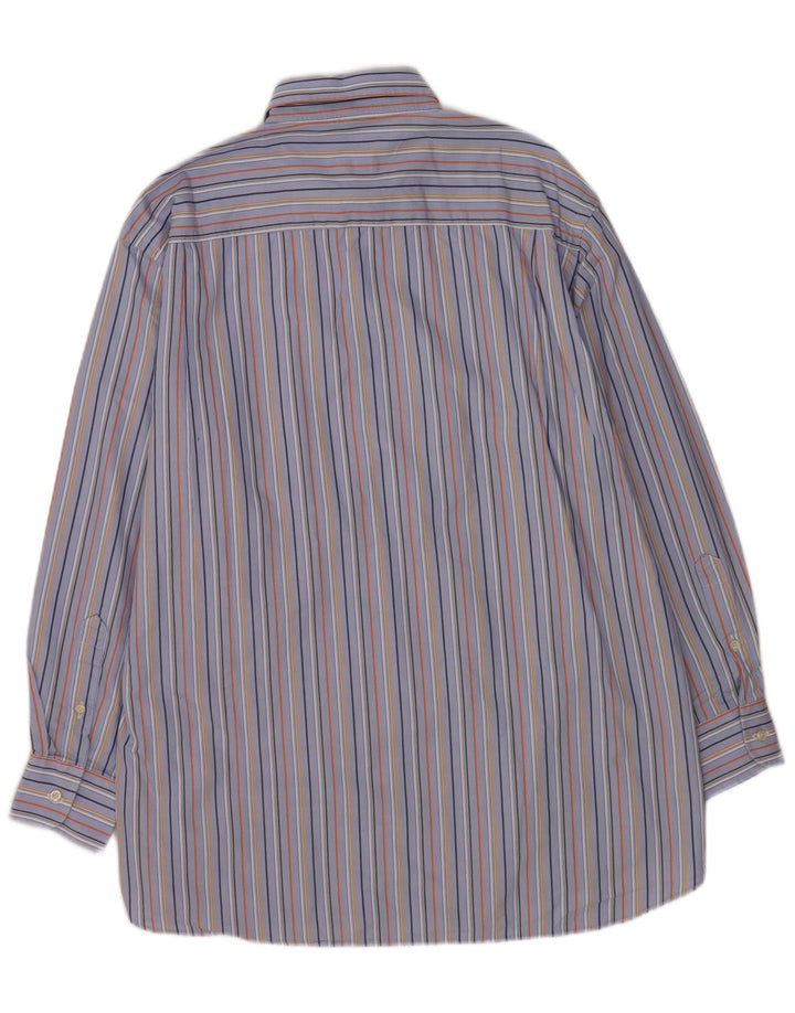 Camicia da yachting da uomo Paul & Shark taglia 41 cotone a righe blu medio