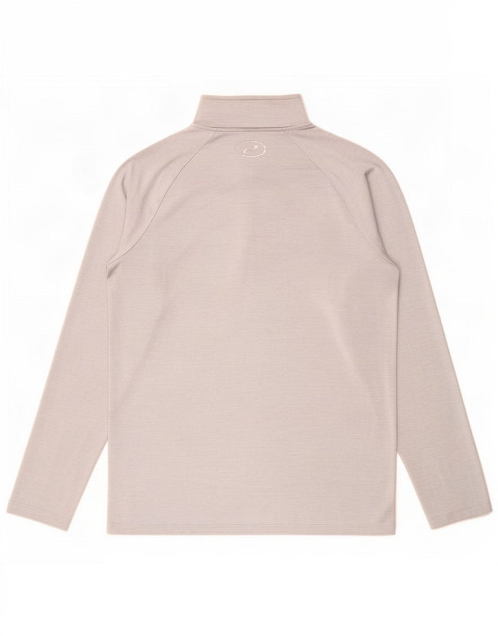 Under Armour Top da uomo con zip e collo a maniche lunghe in poliestere grigio piccolo