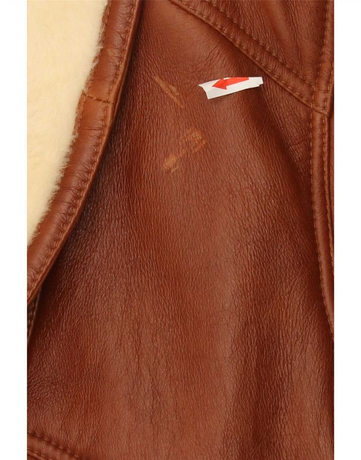 Giacca in shearling vintage da uomo UK 40 Shearling marrone grande