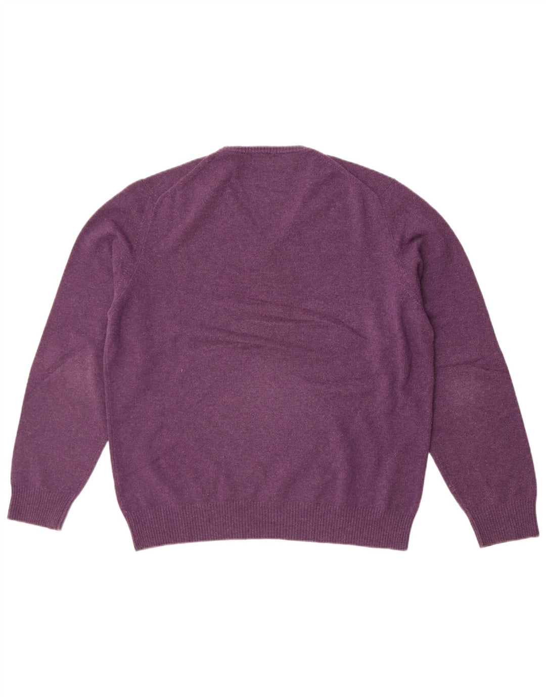 Massimo Dutti Maglione da uomo con scollo a V grande lana viola