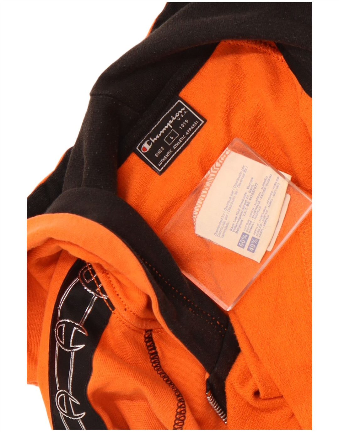 Maglione con cappuccio e zip grafica oversize da donna Champion UK 16 Large Arancione