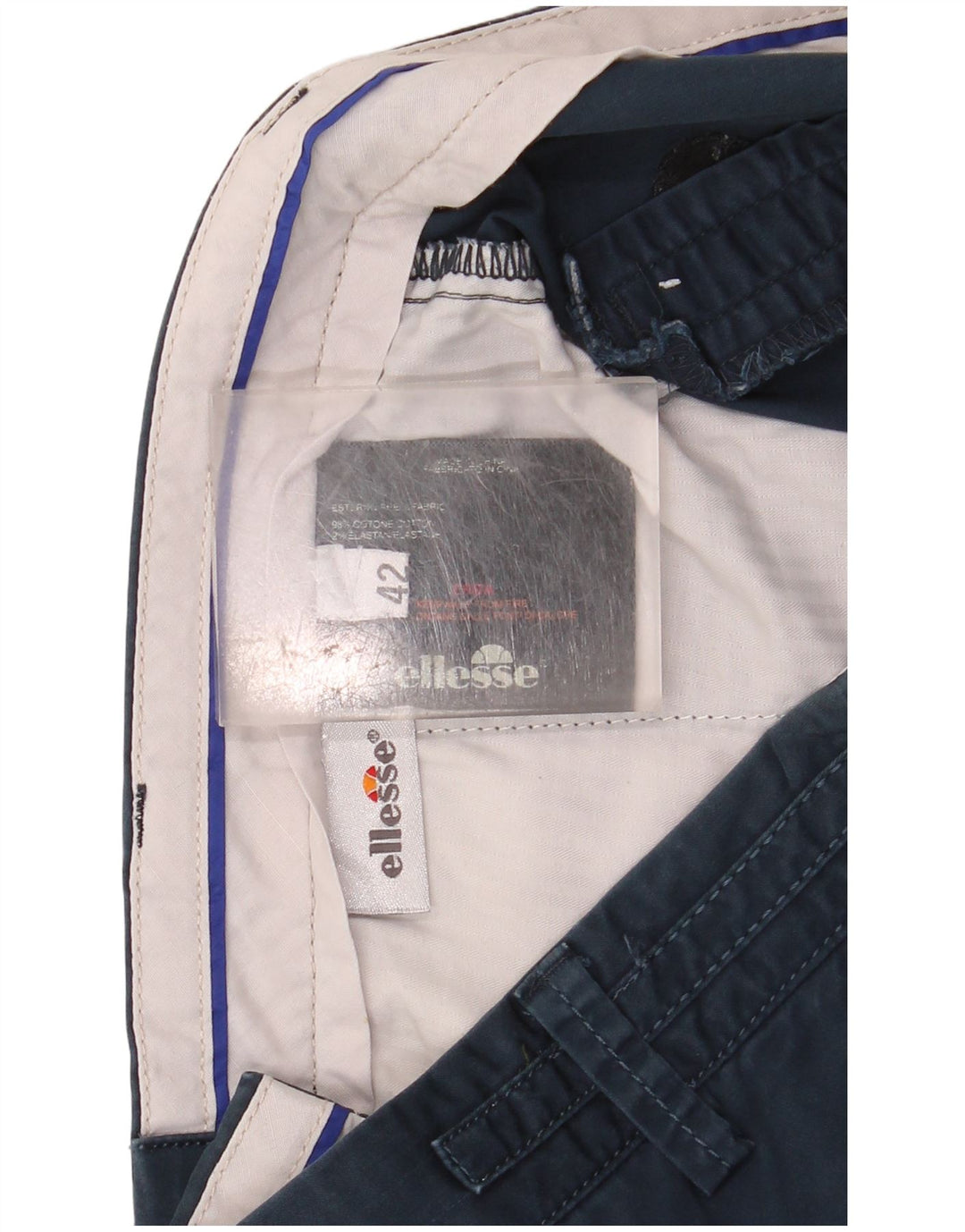 Pantaloncini chino da donna Ellesse IT 42 medi W30 cotone blu navy