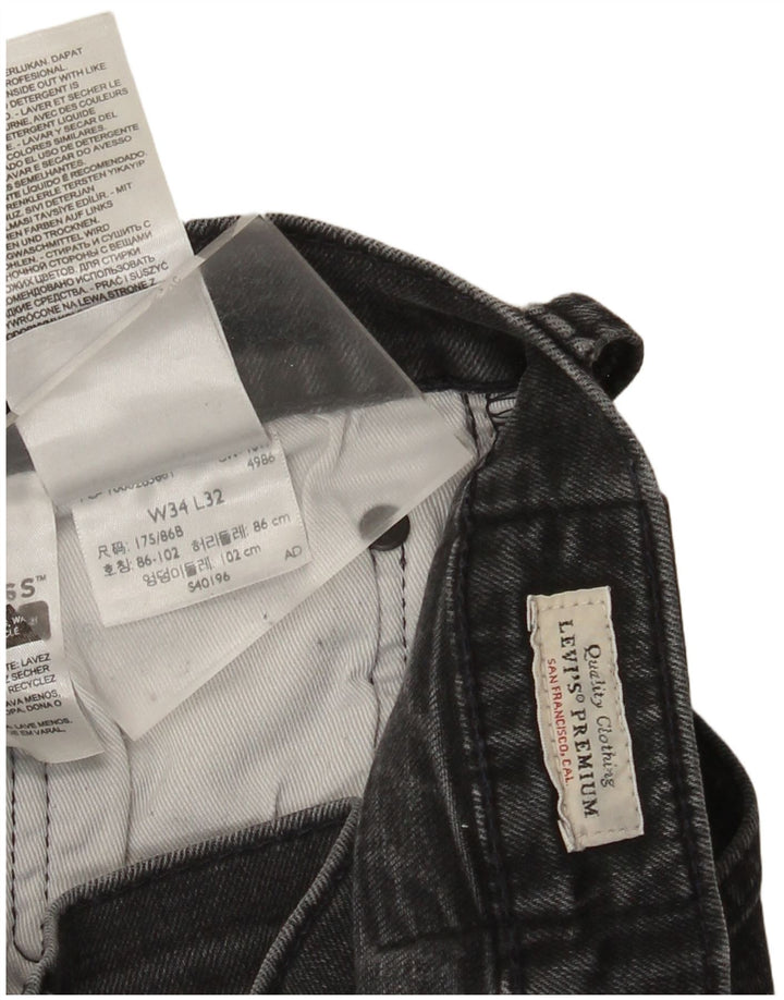 Jeans slim da uomo Levi's W34 L32 cotone grigio