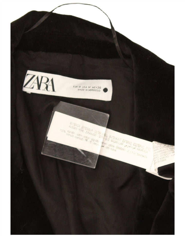 Giacca blazer da uomo a 2 bottoni in velluto Zara UK 38 cotone nero medio
