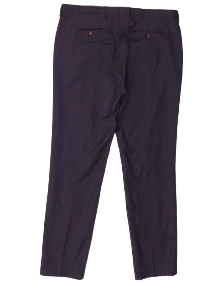 Pantaloni da abito slim da uomo Ted Baker W36 L31 blu navy in lana