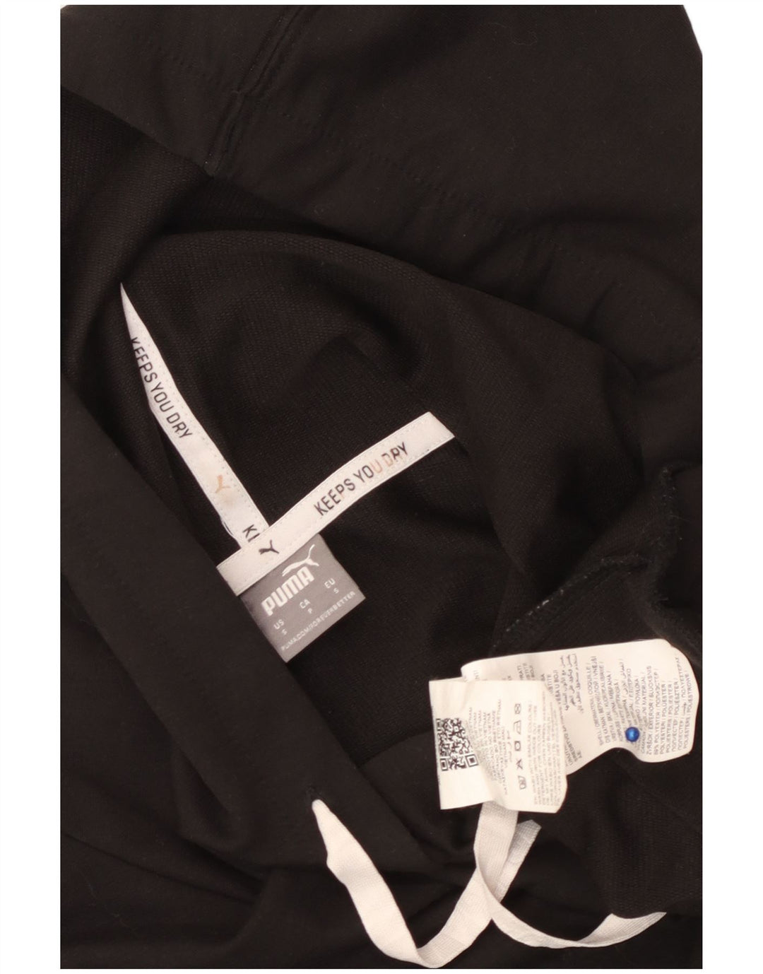 PUMA Felpa con cappuccio oversize corta da donna UK 10 Small Poliestere nero