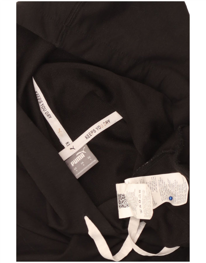 PUMA Felpa con cappuccio oversize corta da donna UK 10 Small Poliestere nero