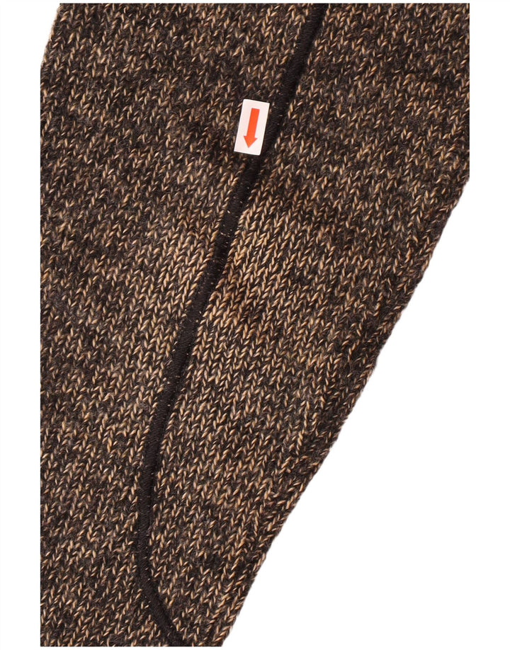 Maglione da uomo TRUSSARDI con zip e collo in acrilico chiazzato marrone medio
