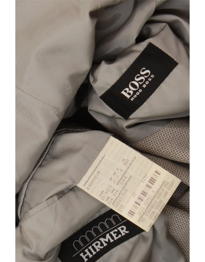Giacca blazer da uomo a 3 bottoni Hugo Boss EU 44 XS lana vergine grigia