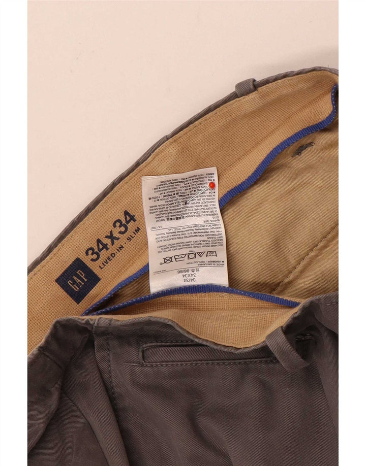 Pantaloni chino slim da uomo Gap W34 L34 Grigi