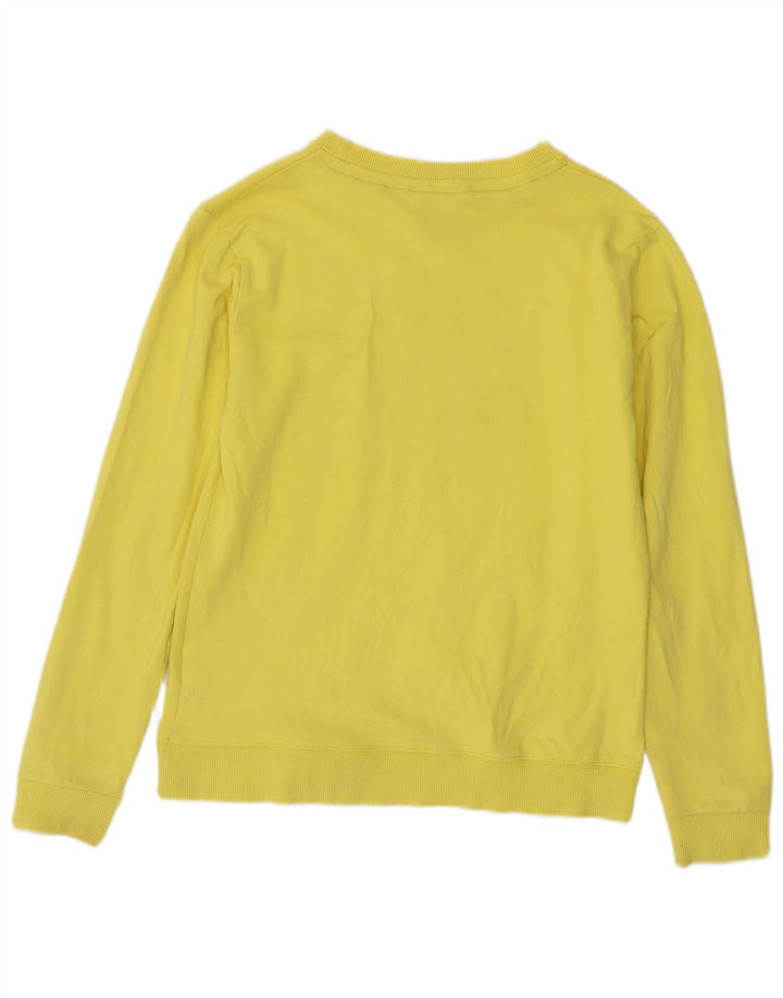STARTER Felpa con grafica da donna Maglione UK 8 Piccolo cotone giallo