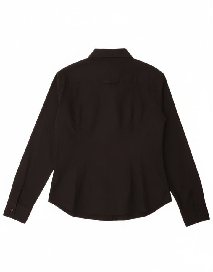 Camicia da donna Sisley UK 14 grande cotone nero
