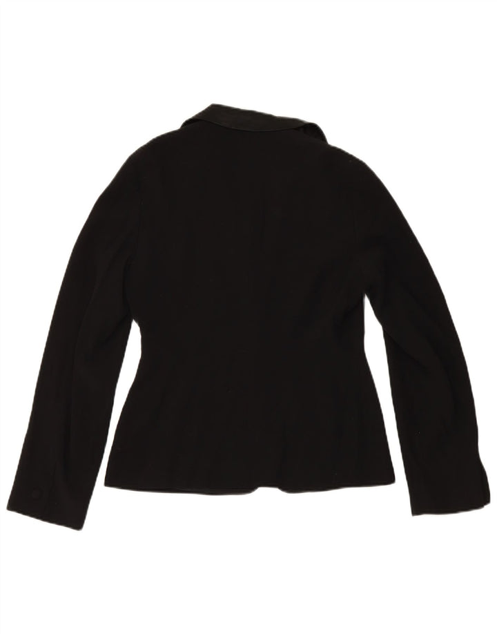 Giacca blazer a 1 bottone da donna Laura Ashley UK 12 media nera