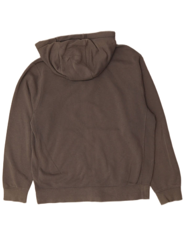 Maglione con cappuccio e zip da uomo NIKE in cotone grigio medio