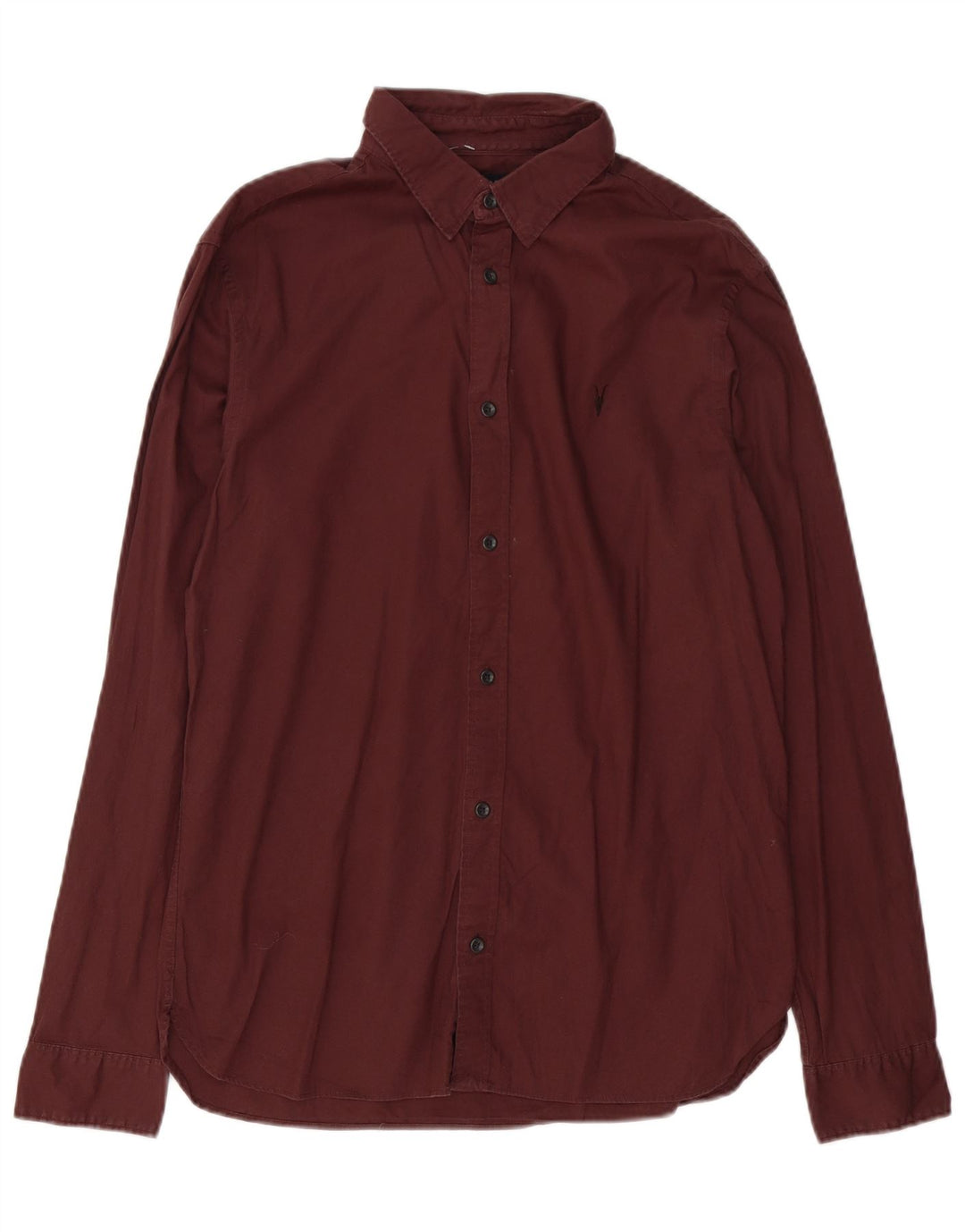 Camicia da uomo All Saints in cotone bordeaux medio
