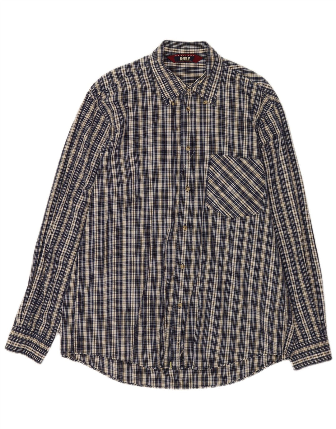 Camicia Heritage da uomo Rifle, grande, in cotone a quadri blu navy