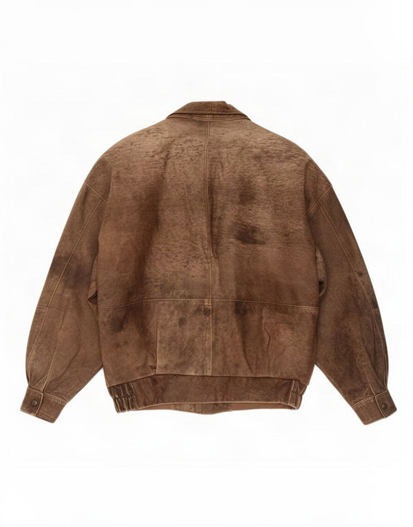 Giacca in pelle vintage da uomo UK 42 XL Marrone