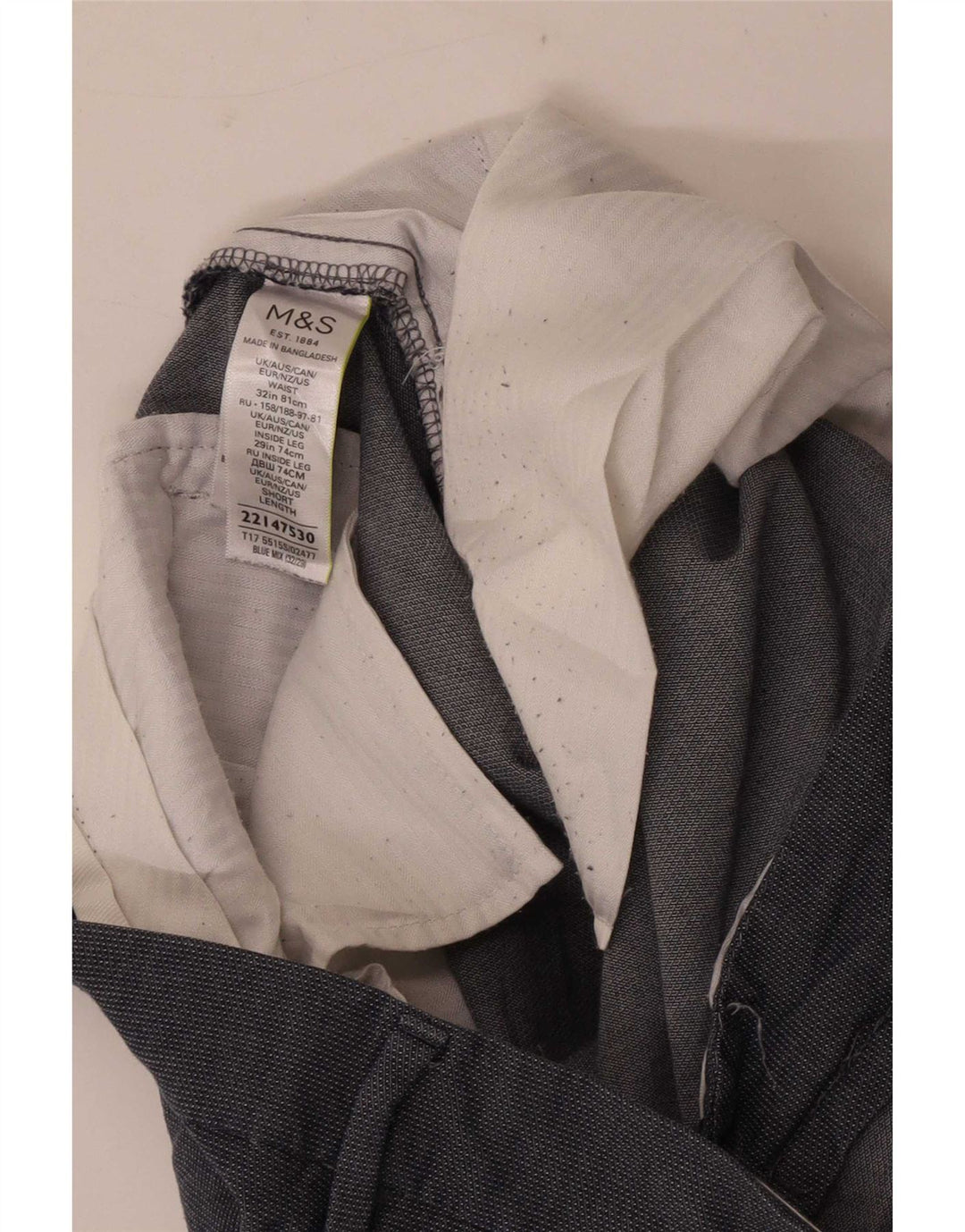 Pantaloni chino slim da uomo Marks & Spencer taglia 32 W32 L29 cotone blu