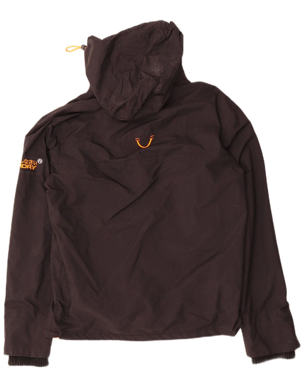 Giacca a vento con cappuccio da uomo Superdry UK 42 XL nylon nero