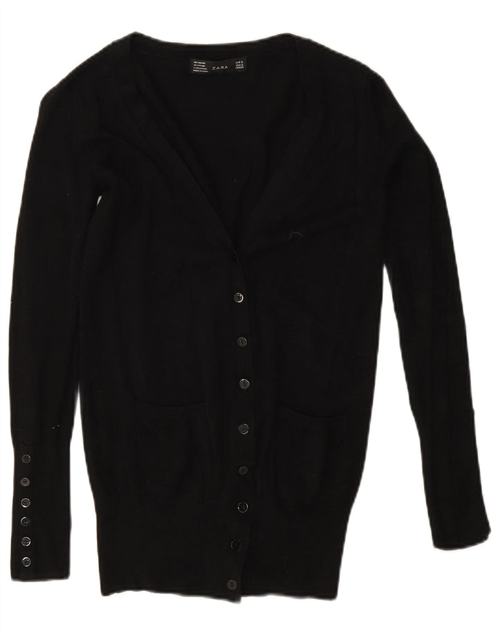 Maglione cardigan da donna Zara UK 10 piccolo rayon nero