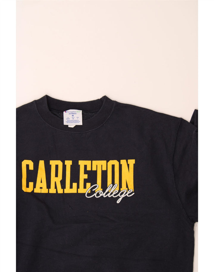 CHAMPION Mens Carleton Graphic Sweatshirt Jumper Medium Navy Blue Cotton Vintage Champion and Second-Hand Champion from Messina Hembry 