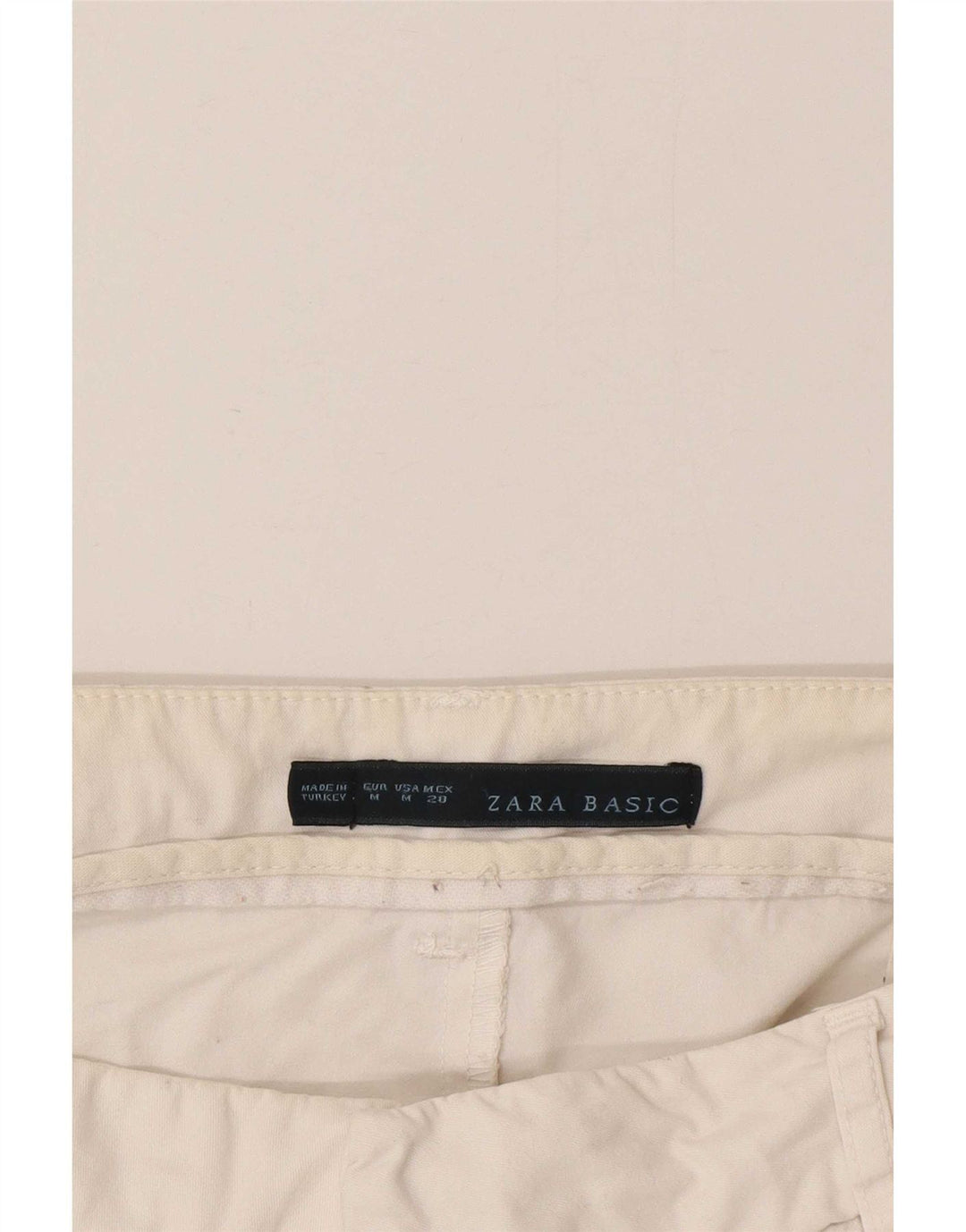 Pantaloni chino slim da donna Zara medi W32 L30 cotone bianco