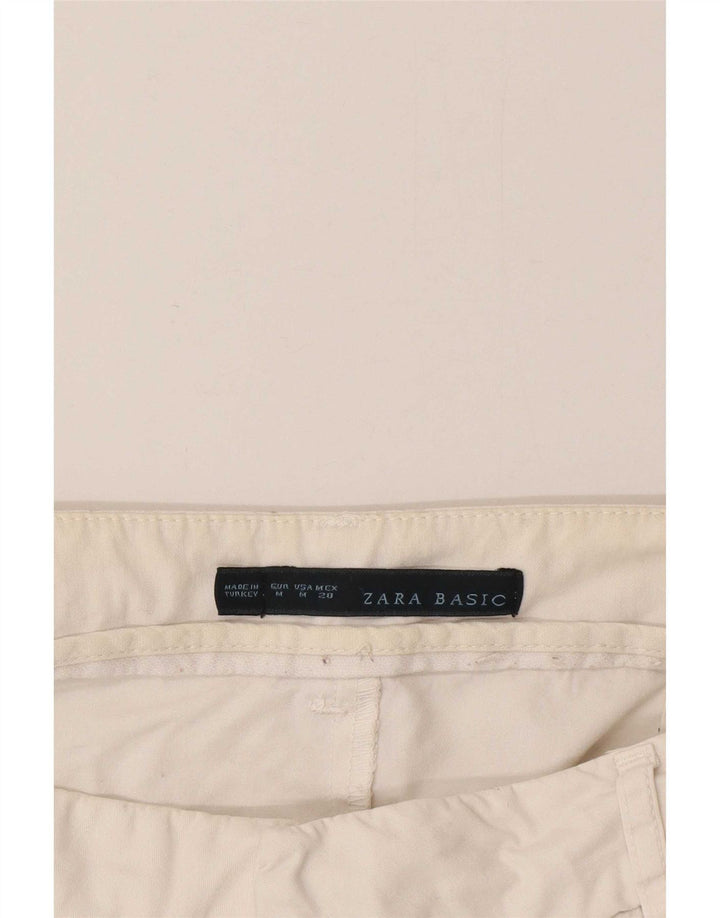 Pantaloni chino slim da donna Zara medi W32 L30 cotone bianco