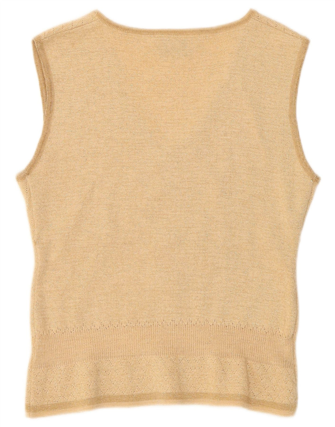 Canotta vintage da donna IT 40/42 piccola in lana beige