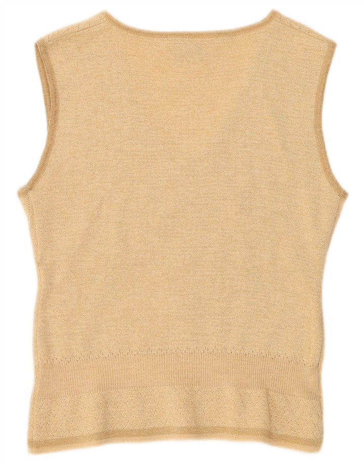 Canotta vintage da donna IT 40/42 piccola in lana beige