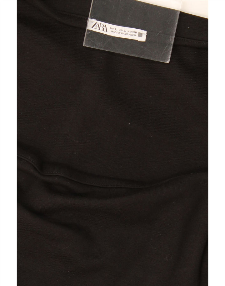 Vestito lungo a maniche lunghe da donna ZARA UK 14 grande nero