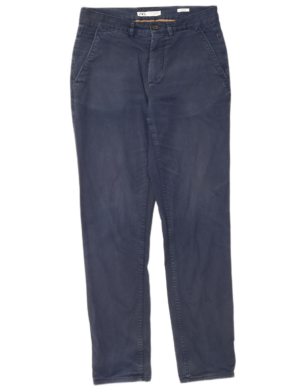 Pantaloni chino slim fit da uomo Zara EU 38 Small W30 L30 Blu navy