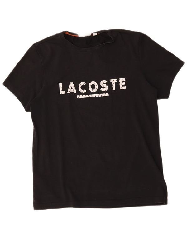 T-shirt grafica da uomo Lacoste taglia 3 piccola in cotone nero
