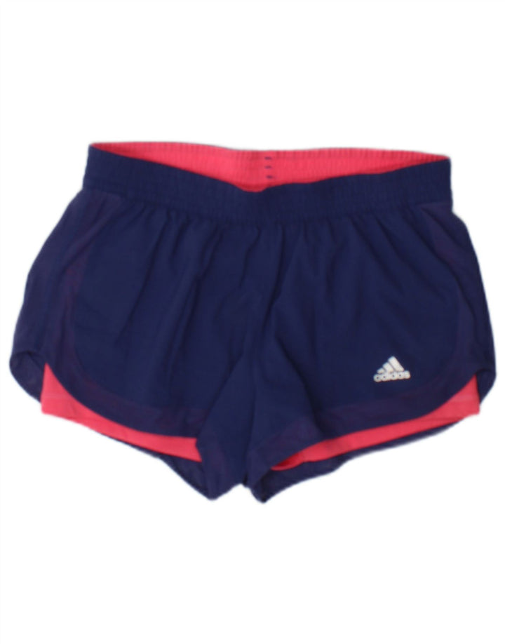 Pantaloncini sportivi Adidas Climalite da donna UK 10 piccoli poliestere blu