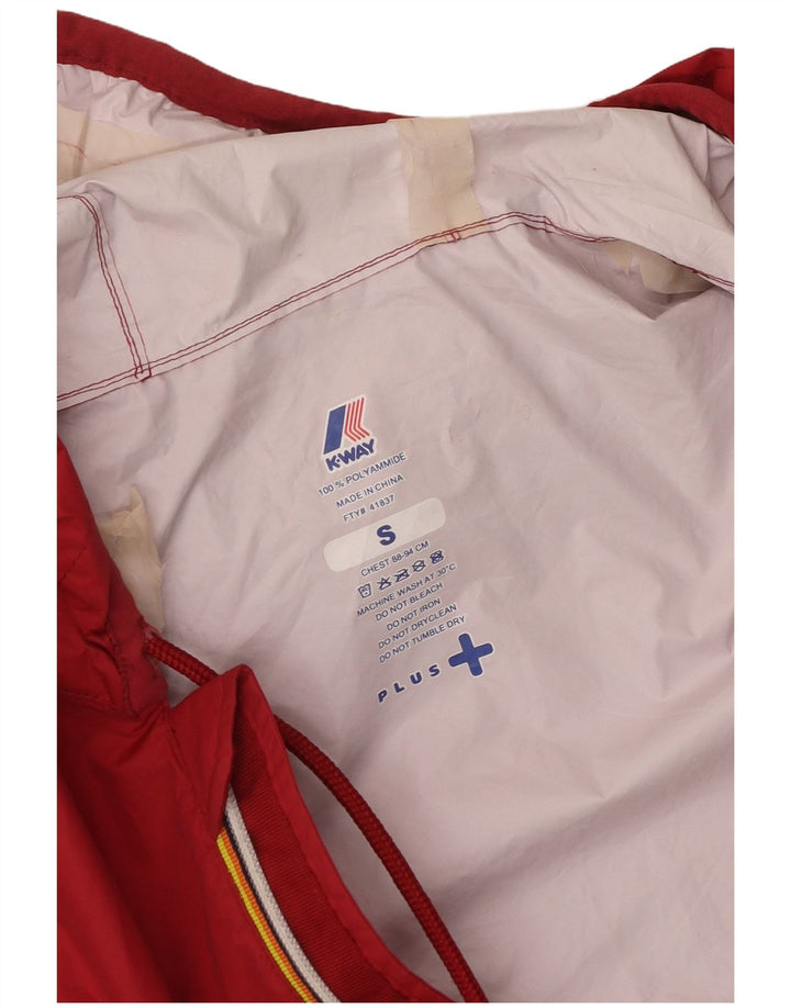 Giacca antipioggia da uomo con cappuccio K-Way UK 10 Small Rosso Poliammide