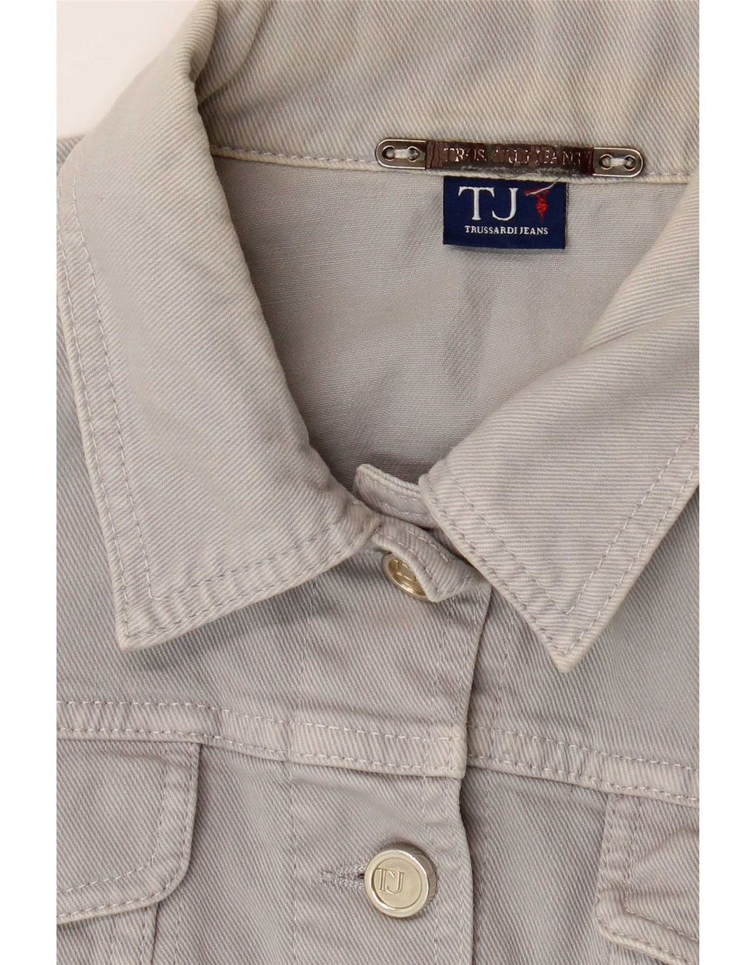 Giacca di jeans corta da donna Trussardi Jeans UK 12 Grigio medio