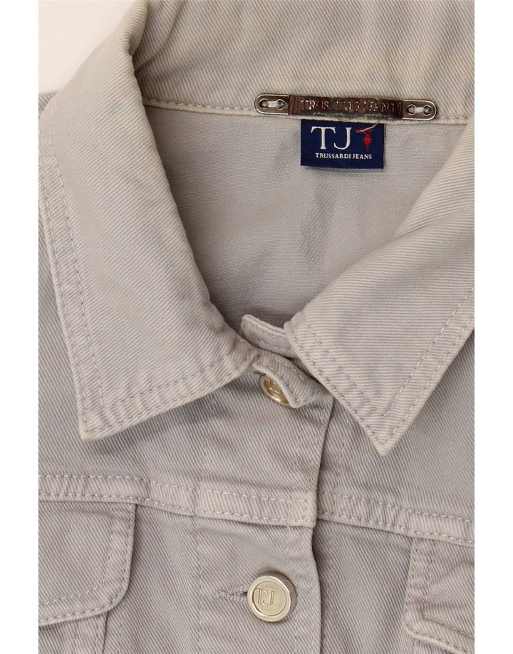 Giacca di jeans corta da donna Trussardi Jeans UK 12 Grigio medio