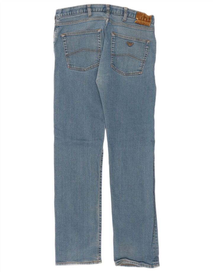 Jeans dritti da uomo Armani W34 L32 in cotone blu